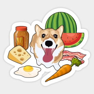 Corgi's Favorite Snacks Sticker